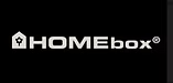 Weißes HOMEbox-Logo auf Schwarz.
