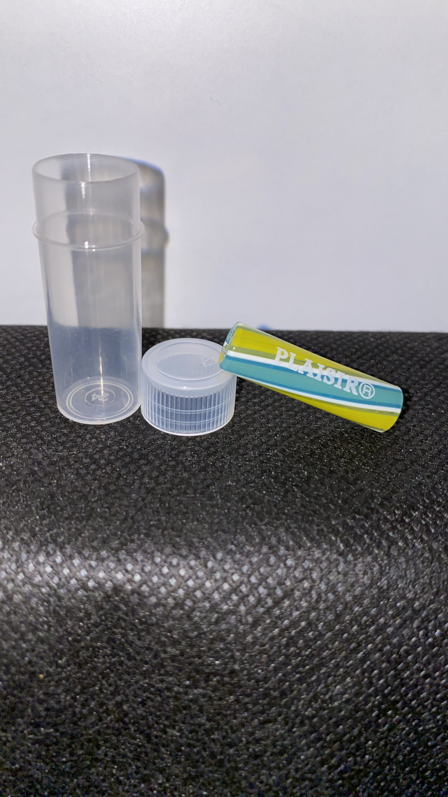 Plaisir Glastip 8mm x 3,5cm einzeln Gelb Blau