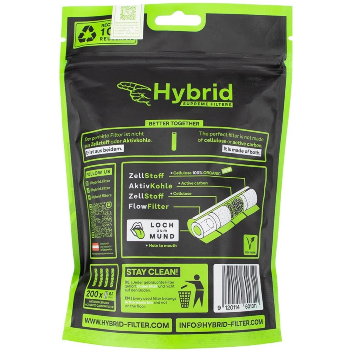 Hybrid Filter 8,4mm 200er Pack Rückseite