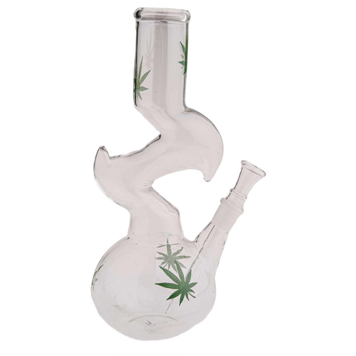 GREEN LEAF LARGE ICE GLASS BONG 30 CM