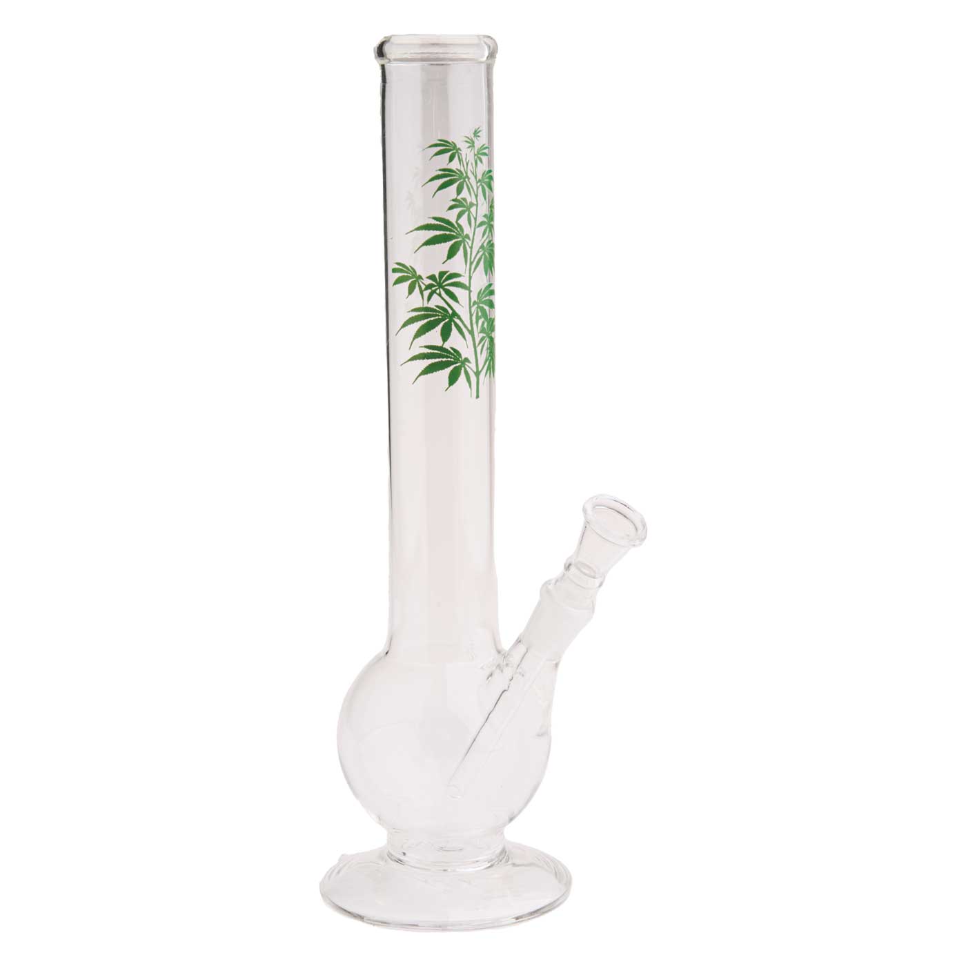 GREEN LEAF LARGE STRAIGHT GLASS BONG 30 CM