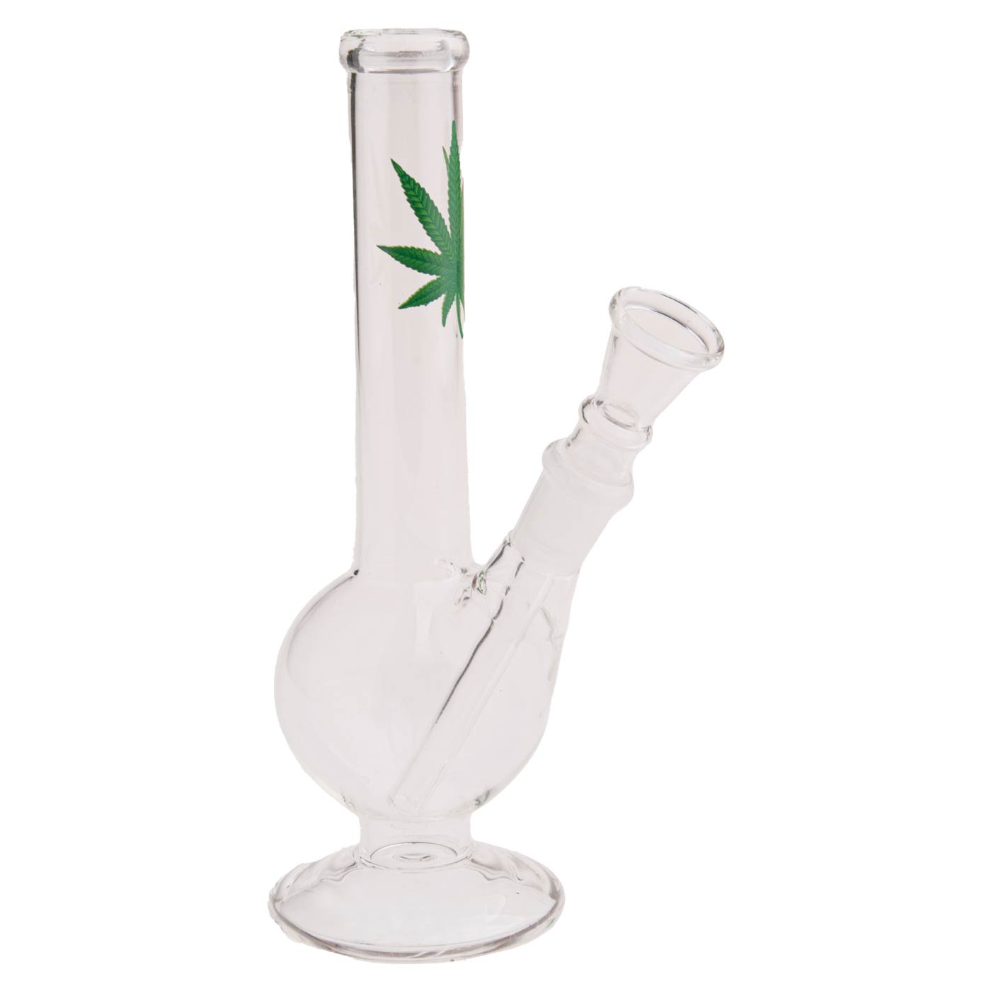 LEAF SMALL GLASS BONG ON FOOT 18 CM